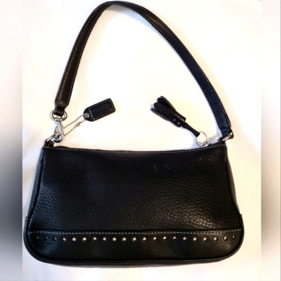 ⭐️COACH DEMI VINTAGE BLACK LEATHER SMALL SHOULDER BAG HANDBAG #9860 - Picture 2 of 11